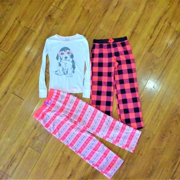 Lumberjack pajama set fleece cozy L 10 12 - Picture 5 of 6